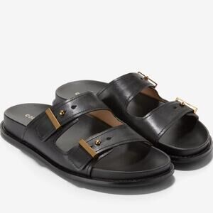Cole Haan Women's Marisol Footbed Sandals Black Leather Size 11